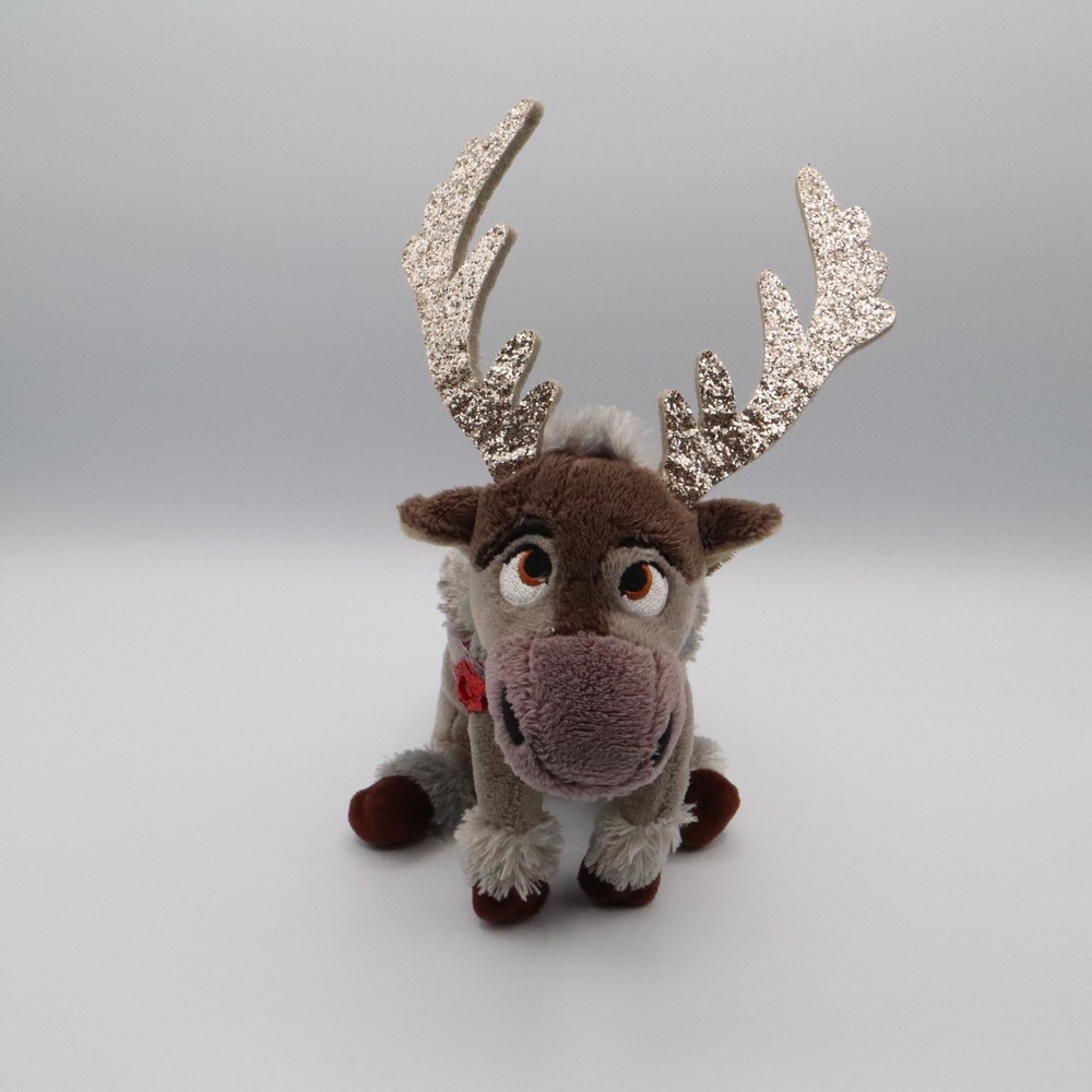 Disney Frozen Sven Plush Reindeer Stuffed Animal Toy Glitter Antlers 8" Gift